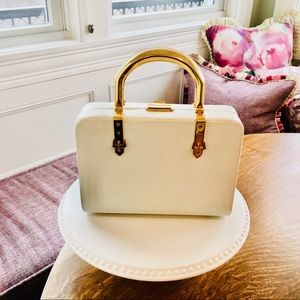 VTG RODO -Italy Ivory Leather Box  Handbag